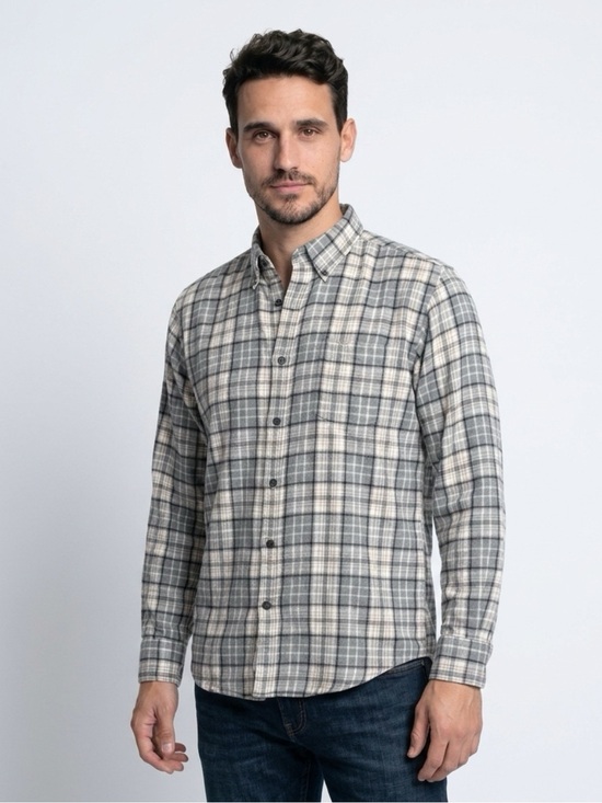 St. John's Bay Other - St. John's Bay Shirt Men's M Gray White Plaid Classic Fit Button-Down